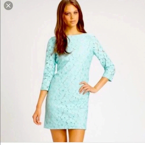 Diane Von Furstenburg Sarita floral lace in soft turquoise color - Picture 1 of 13